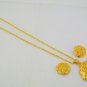Flower Style Gold Plated Filigree Chain Pendant Necklace Indian Jewellery Set