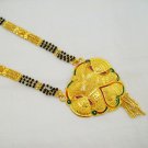 Gold Plated Mangalsutra Black Beads Chain Necklace Indian Bridal Wedding Jewelry