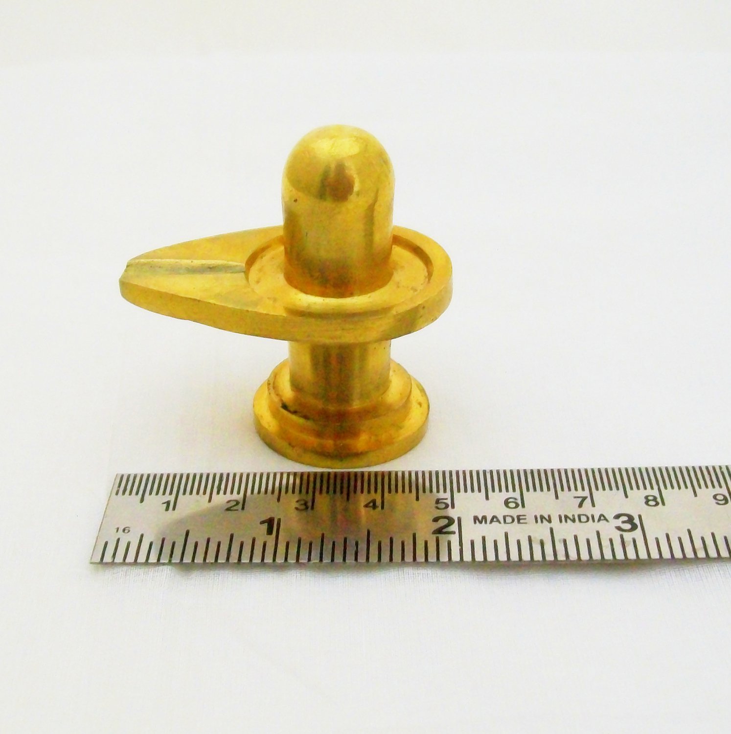 Brass Metal Shivling Idol Murti Home Pooja Puja Abhishek Hindu God Sculpture 2 Inch