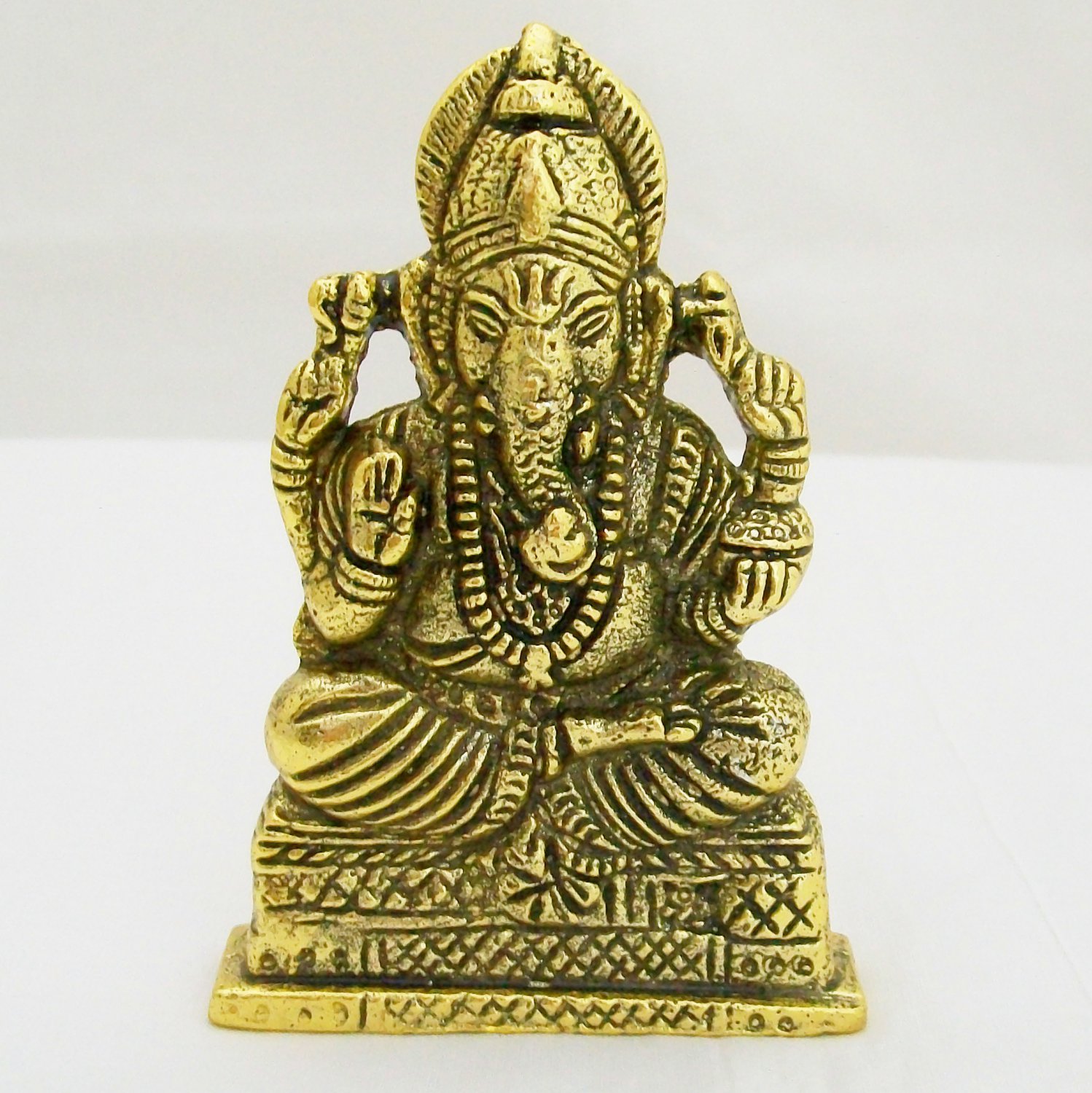 Metal Ganesh Idol Ganapati Figurine Statue Home Decor Puja Vastu Decoration Car Dashboard Gift India