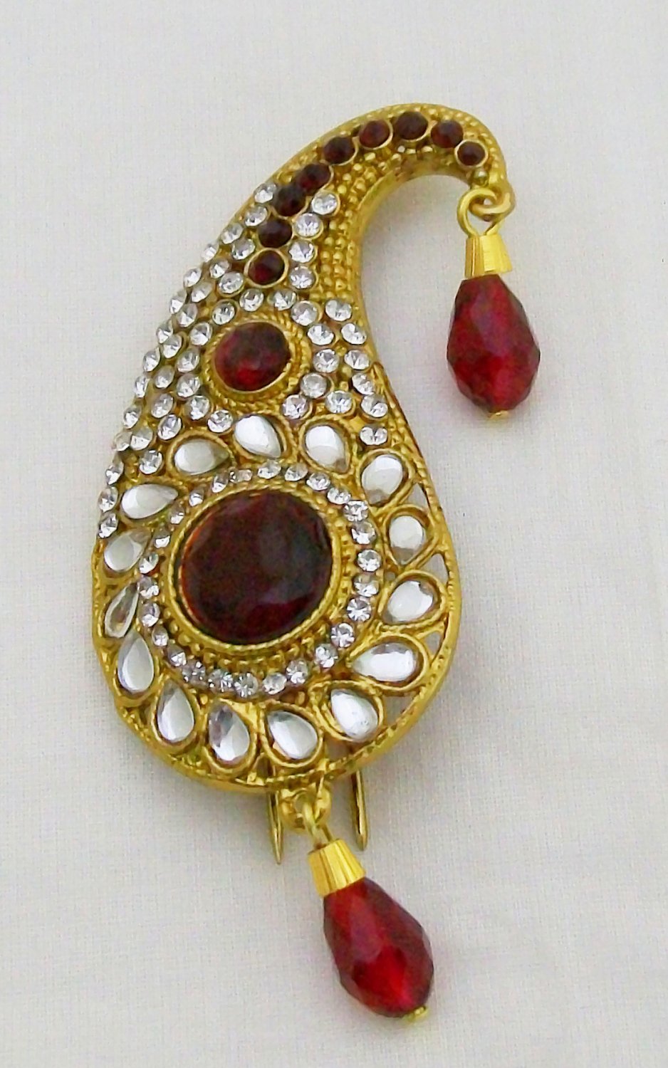 Kalgi Turban Pin Brooch Jewel Indian Groom Jewelry Kundan Meena