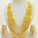 Gold Plated Multilayer Beads Ball Chain Rani Haar Necklace Indian Bridal Jewelry Set