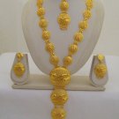 Gold Plated Indian Rani Haar Necklace Earring Maang Tikka Bracelet Ring Set 6 Pc