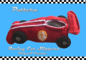 Men slippers crochet pattern- inspired from Formula cars - Father's day gift - PDF file
