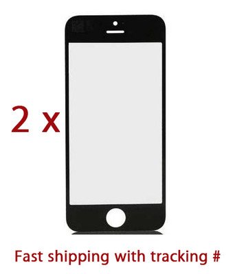 2 x new iPhone 5 Front Display Black Outer Glass Lens Assembly Replacement Part