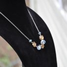 Animal Print Blue Bead Chain Necklace