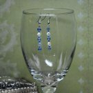 Blue and Clear Cube Drop Earrings
