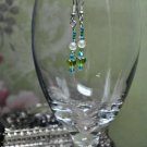 Green and Blue Heart Earrings