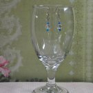 Crystal Swarovski Cube Earrings With Blue Czech Round Beads