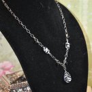 Black Zebra Pendant Bead Charm Y Drop Necklace