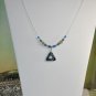 Blue Triangle Swarovski Bicone Crystal Pendant Necklace