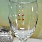 Orange With Yellow Summer Heat Swarovski Crystal Beads Handmade Drop Earrings