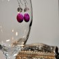 Hand Bead Designed Earrings by Studio Artist Clear Swarovski Helix Crystals Purple Dyed Gemstones