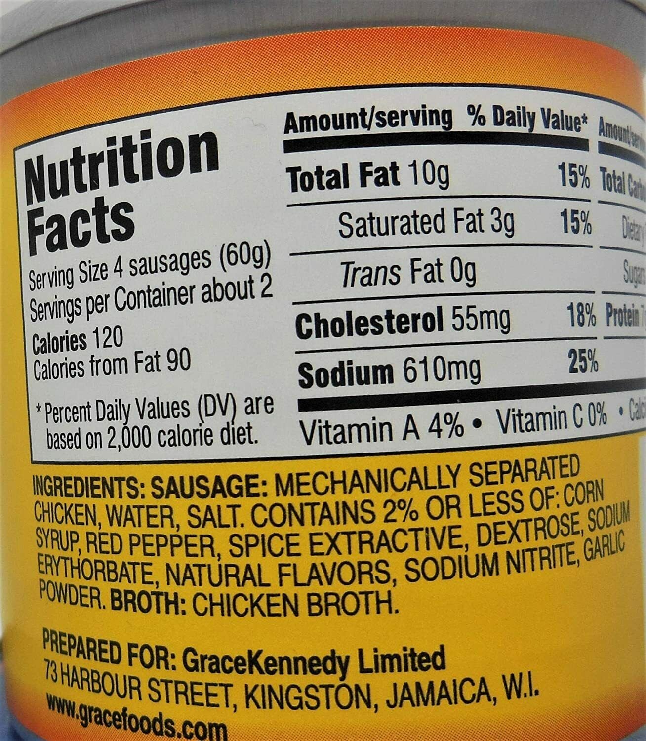 GRACE CHICKEN VIENNA SAUSAGES HOT & SPICY 4 PK