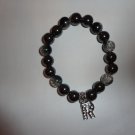Black & Grey metallic beads with blingy letter charm for effect