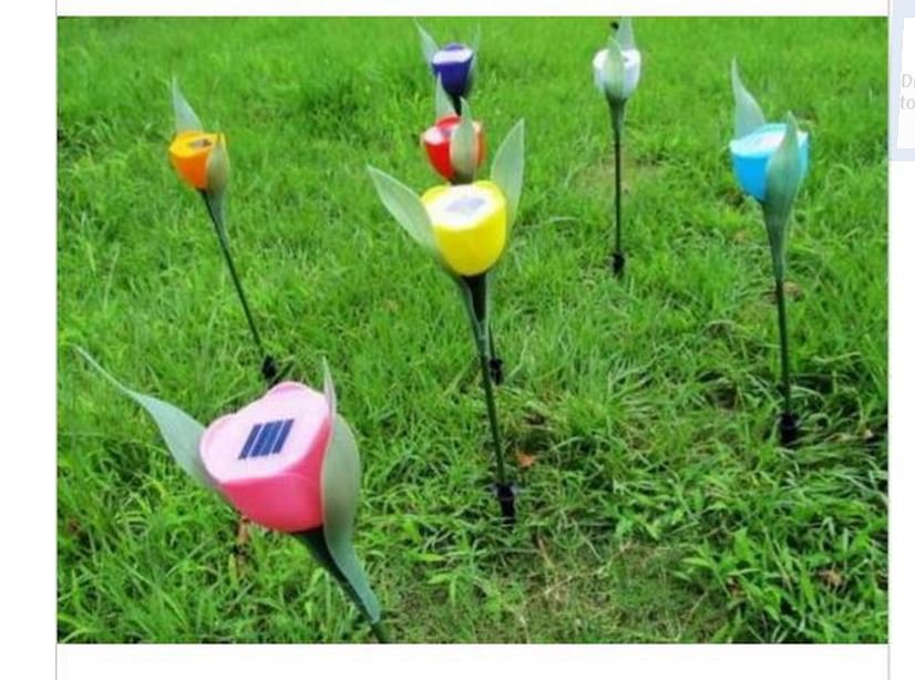 4 x Solar Powered Tulip Flower LED Path Light Lamp Home Garden Lawn Decoration