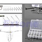 50Pcs 10 Size Assorted Silver Black Fishing Sharpened Hook Tackle Lure Bait