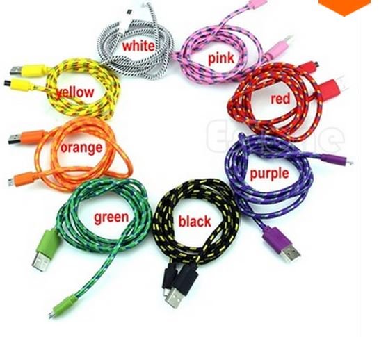 2M Micro V8 USB Durable Braid Cable For Samsung Galaxy S3 S4 HTC Sony
