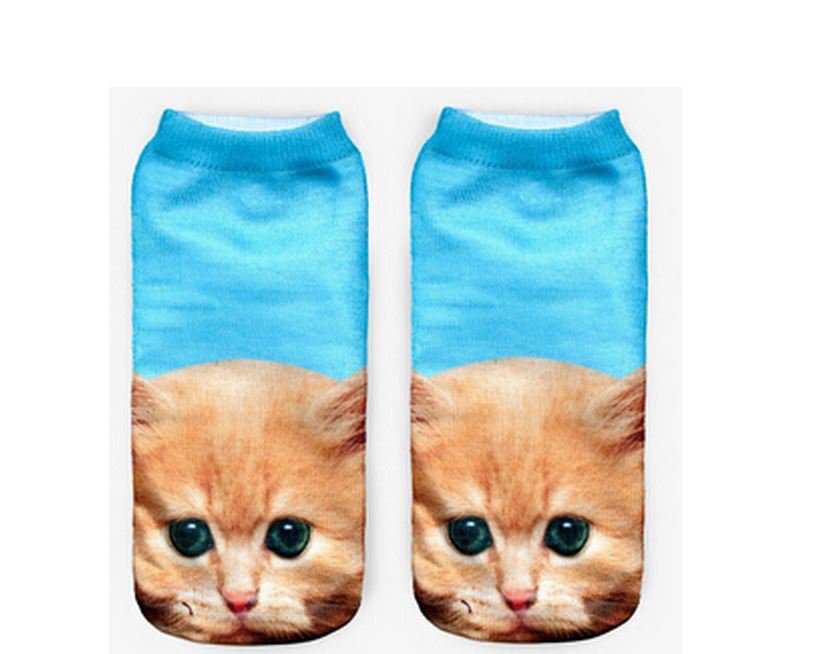Cat 3D Print Animal women Socks Casual cartoon Socks Unisex Low Cut Ankle Socks