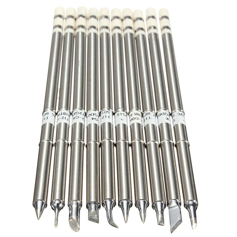 10Pcs/Set T12 Series Solder Iron Tips for Hakko Soldering Station FX-950 951 952