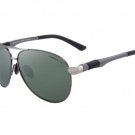 HD Polarized Glasses Men Brand Polarized Sunglasses Grey+green