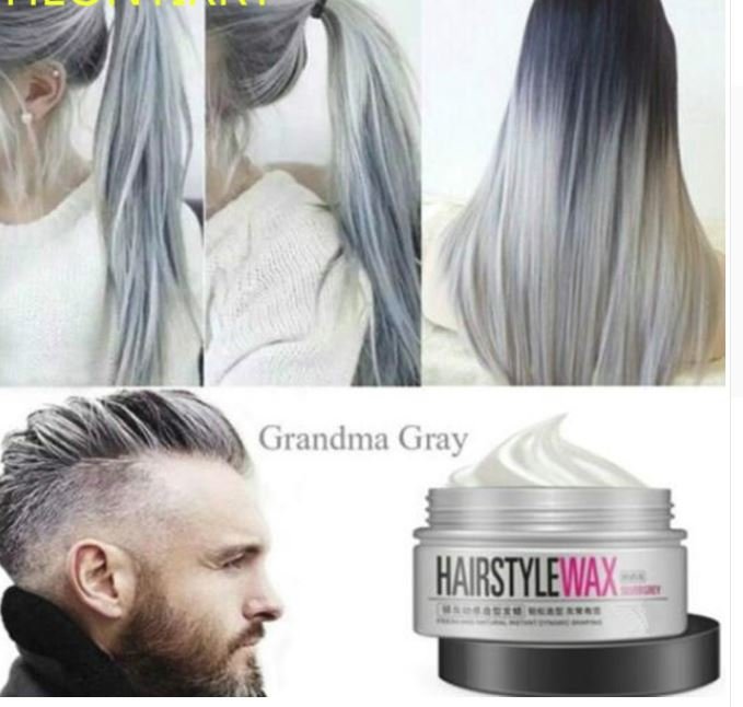 Unisex Silver Grey Dynamic Modelling of Wax Hair Dye Mud Water Gel Hair Modelling Fashion Hair