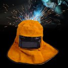 PORTABLE LEATHER HOOD WELDING HELMET MASK SOLAR AUTO Darkening Filter Lens Welder