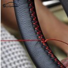 DIY Soft Fiber Leather braid on the steering-wheel of Car With Needle and Thread