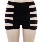Macheda  Shorts Black Tight High Waist Bandage Hollow Out Women Casual Shorts