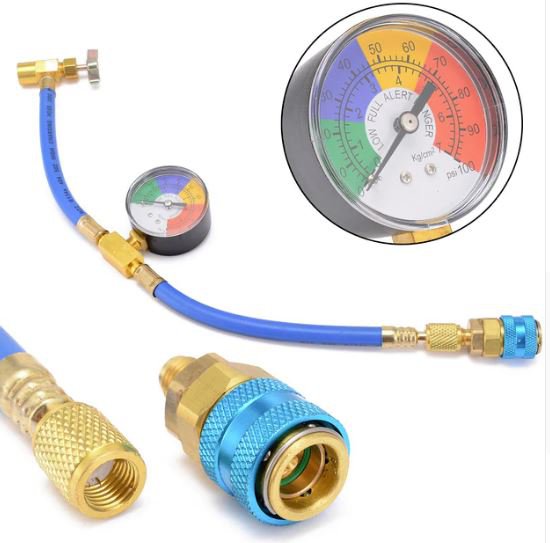 R134A REFRIGERANT CHARGING HOSE WITH GAUGE