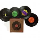 4 x Plastic Vinyl Record Table Placemats Simple and Creative Mug Coaster