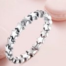 Star Trail Stackable Finger Ring For Women Wedding 100% 925 Sterling Silver