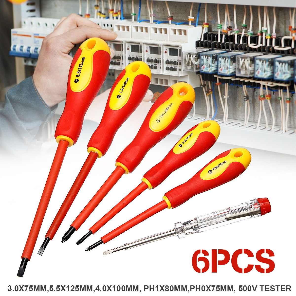 6pcs/set Practical Electricians Screwdriver Set VDA Electrical