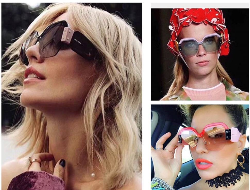2020 Rimless Oversized Sunglasses Women Vintage Rivet Trendy