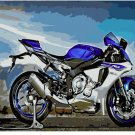 Blue off road motorcycle Still life Canvas  Wedding Decoration Art DIY  Pa«int by numbers