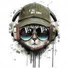 Cat listening to music Animal Canvas  Wedding Decoration Art DIY  Pa«int by numbers