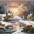 Winter Snow at Dusk Landscape Canvas  -  Wedding Decoration Art DIY  Pa«int by numbers