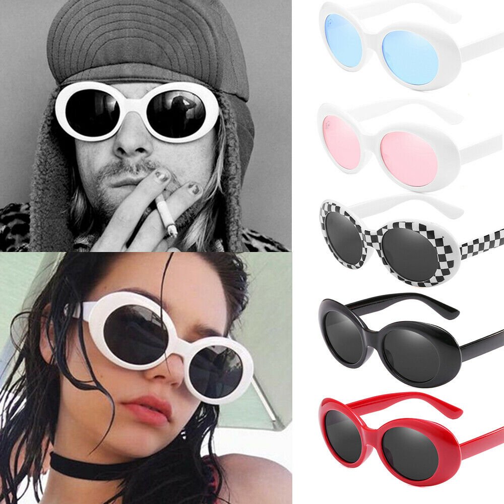 Unisex Sunglasses Rapper Oval Shades Grunge Glasses UV400