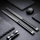 Pair Reusable Chopsticks Metal Korean Chinese Stainless Steel Chop Sticks