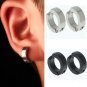1 Pair  Stainless Steel Non-Piercing Clip On Ear Stud Cuff Hoop Earrings