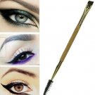 Bamboo Eyelash Comb and Double Ended Angled Eyebrow Brush Make Up Tools
