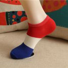 France Men Fashion Ankle Socks Low Cut Crew Casual Sport Color Cotton Socks 2 Pair
