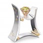 Luxury Male Female Square Crystal Stone Ring Yellow Rhinestone Wedding  Promise Engagement Rings