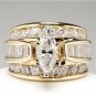 18k Yellow Gold Plated Women Ring White Sapphire Wedding Ring Size 6-10 L7