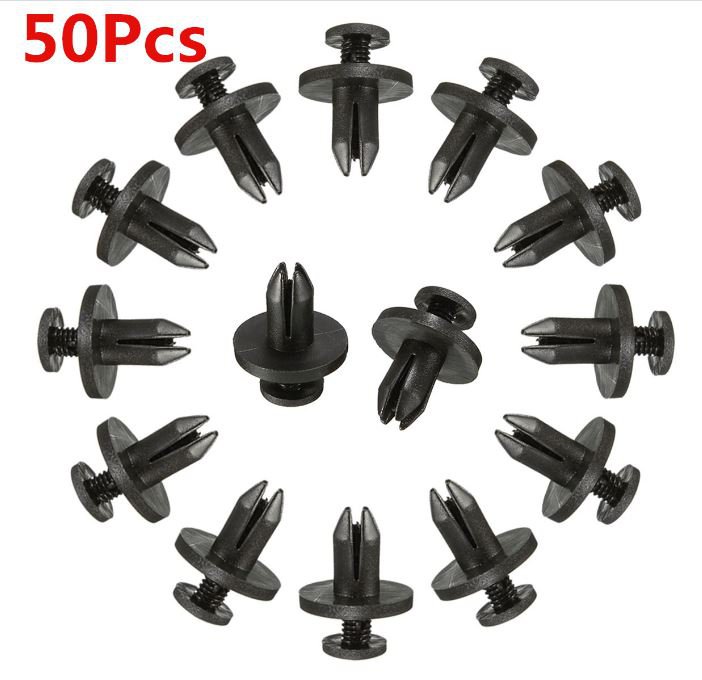 50pcs Universal Car Truck Bumper Fender Rivet Fastener Clips 8 mm Hole Black