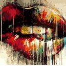 Painting By Numbers DIY  40x50 cm  no frame Beautiful sexy color  Woman lips