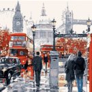 Painting By Numbers DIY  40x50 cm  no frame London street pedestrian Landscape Canvas