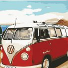 WW Vintage Seaside retro bus   -- 40x50cm   DIY Painting By Numbers Canvas  Home Wall Art