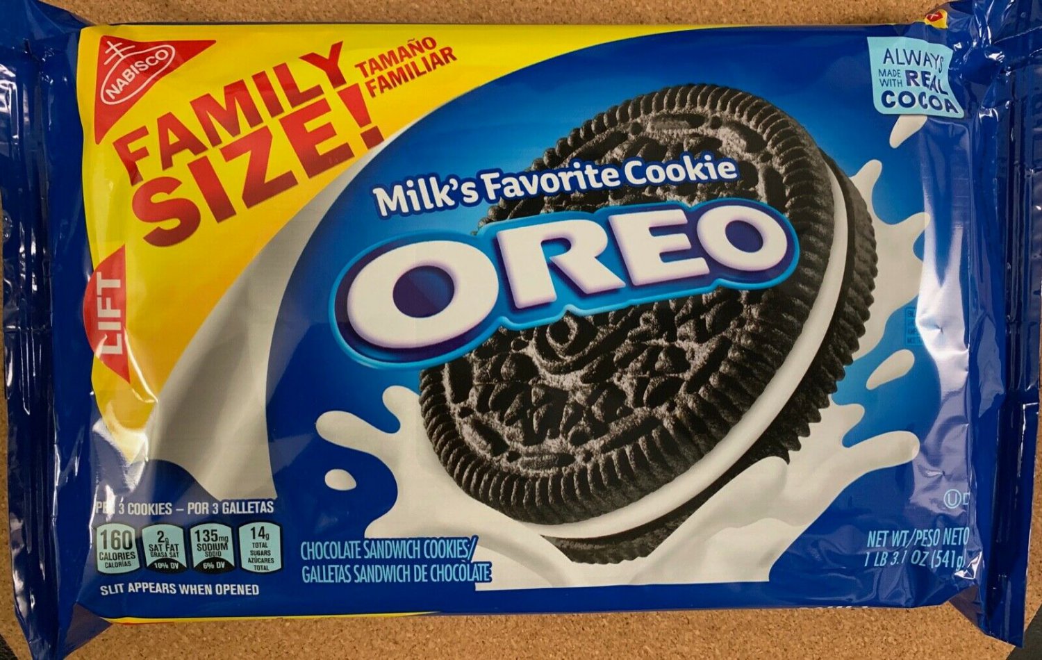 NABISCO FAMILY SIZE OREO CHOCOLATE SANDWICH COOKIES 19.1 OZ PACK FREE ...