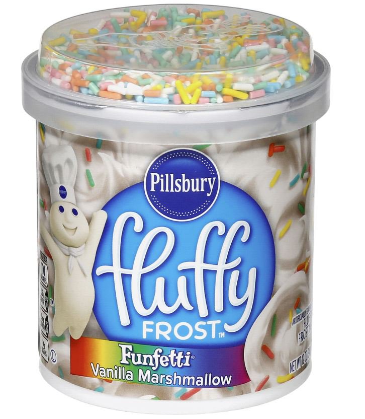 PILLSBURY FLUFFY FROST FUNFETTI VANILLA MARSHMALLOW FROSTING 12 OZ